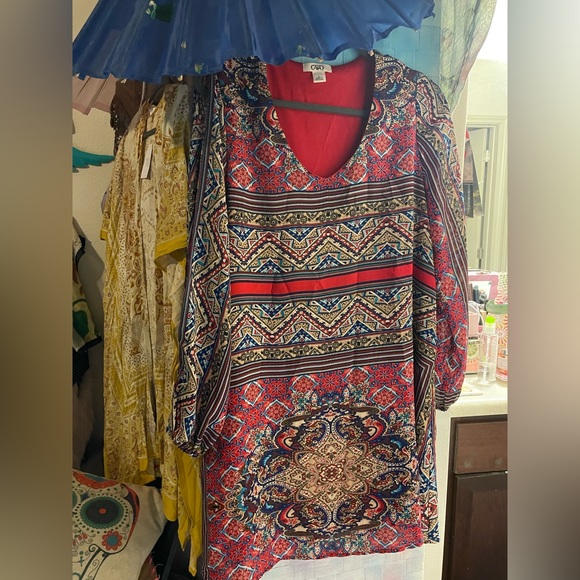 CATO Cato Dress Womens Large OpenLong Sleeve V Neck Knee Length - Picture 5 of 11